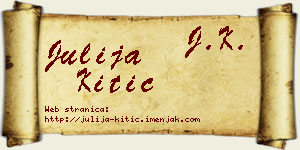 Julija Kitić vizit kartica
